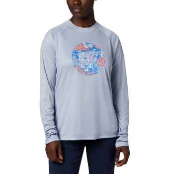 Dámské Mikiny Columbia PFG Tidal Printed Medallion Long Sleeve Šedé Blankyt ZMTOEA810